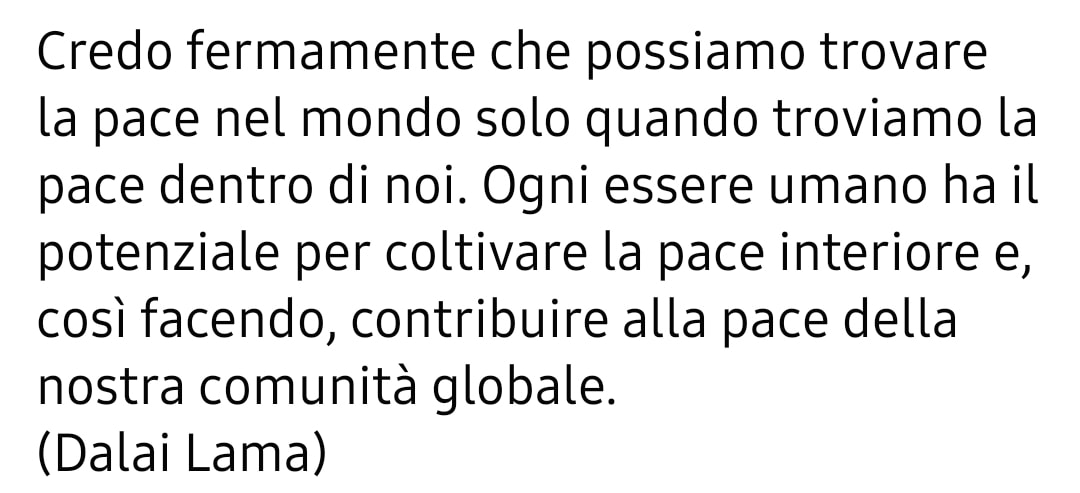 Pace dentro di noi - pace nel mondo